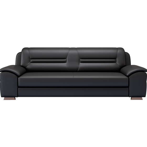 Office sofa simple modern business Chinese style reception living room genuine leather three-person sofa tea table combination