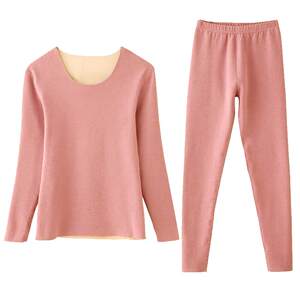 No trace warm underwear ladies set fever thick plus virtue student autumn clothes and autumn pants all -in -one bottoming shirt winter
