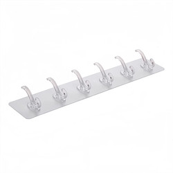 Transparent row hooks with six rows of strong adhesive