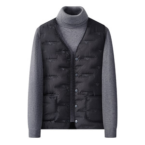 
New men's vest with velvet and thickening, middle-aged dad's winter warm inner vest, middle-aged and elderly men's clothing