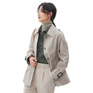 
Suse 2022 Autumn New Windbreaker Jacket Women's Mid-Length Small Strap Slimming Versatile Top