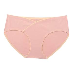 Pregnant women underwear pure cotton antibacterial cotton crotch middle and late pregnancy mid-waist abdomen support V-shaped markless women briefs
