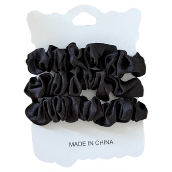 
3 pieces ~ Simple solid color satin small intestine hair tie versatile