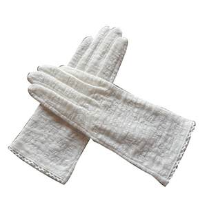 
Reddy Kaou Summer Women's Sun Shade Cotton Jacquard Breathable Lace Driving Thin Short Finger Touch Screen Gloves