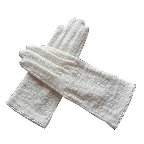
Reddy Kaou summer new women's sunshade cotton jacquard breathable lace driving thin short finger gloves