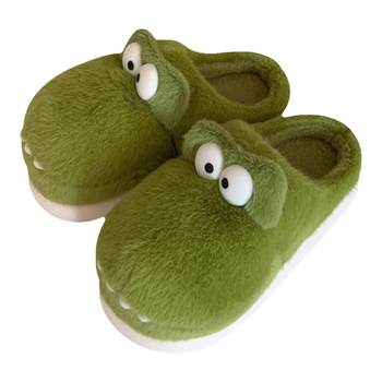 Thin strips of creative cute crocodile indoor cotton slippers