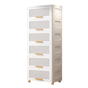 
Kitchen storage rack floor-standing toy cabinet household multi-function flip clothing storage cabinet living room snack storage rack