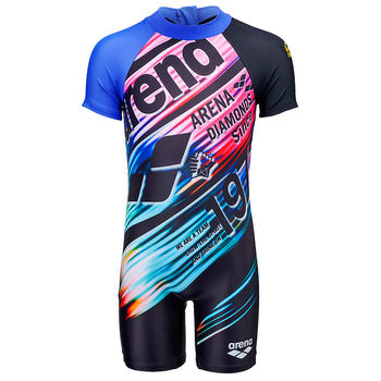 arena children's short-sleeved sun protection boxer swimsuit