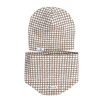 Children's hat bibbric two -piece set of autumn and winter baby hoods spring and autumn, cotton cotton infant boy girl set