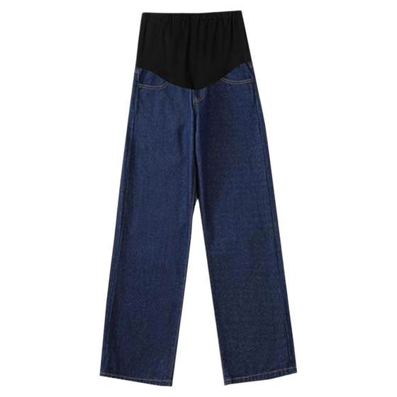 
Jingqi maternity jeans autumn and winter outer wear 2025 new velvet trousers wide-leg pants not to tighten the belly maternity wear