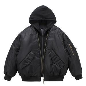 
Wukong is in stock for winter holiday two-piece spliced ​​pilot cotton coats for men and women, American street loose, versatile cotton coats for couples