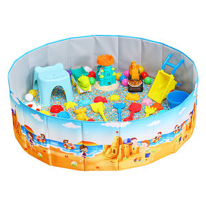 Children's sand pool indoor play sand set household baby cassia toy imitation porcelain sand digging sand pool fence family