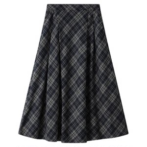 
RUISHI 'Fellow Winter Style' Retro Plaid Irregular A-Line Umbrella Skirt Slim Skirt for Women Winter