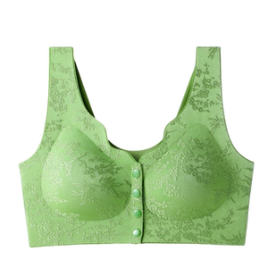 
Queen Huanli's new embossed jacquard underwear women's summer thin bra with front buttons open for large and small breasts to gather without leaving a trace