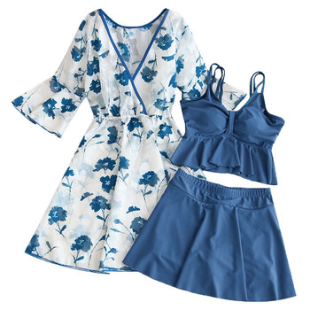 2024 new three -piece cover covering the belly and thin hot spring swimsuit

