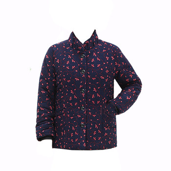 Elderly women's granny wear plus velvet thickened cotton coat