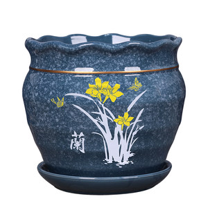 New flower pot ceramic with pallets simple new Chinese balcony green plant special offer clearance potted potted pork pot