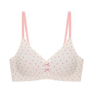
Sweet little bow floral girl seamless underwear women's small breasts push-up anti-sagging student beautiful back sports bra