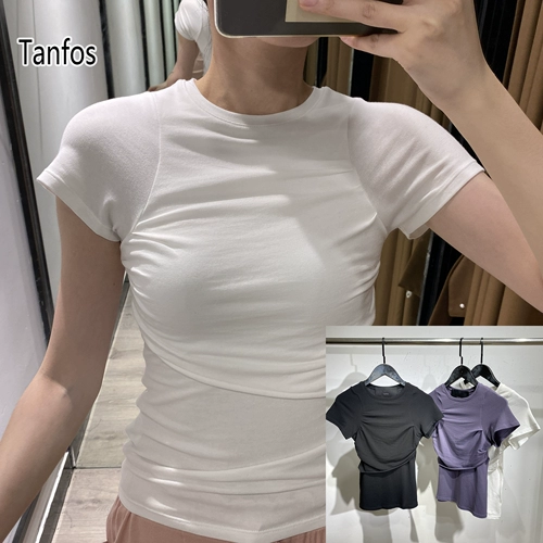 053022C ОК, черный/серо -белый нерегулярная складка, круглая шея с короткой хлопчатовод