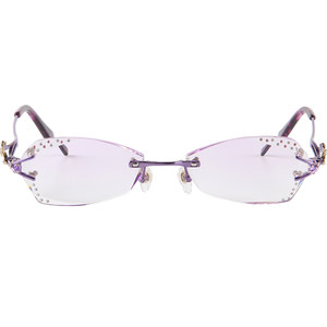 Frameless glasses for women with high-end diamond edge cut glasses with glasses finished myopia glasses frame color-changing glasses frame