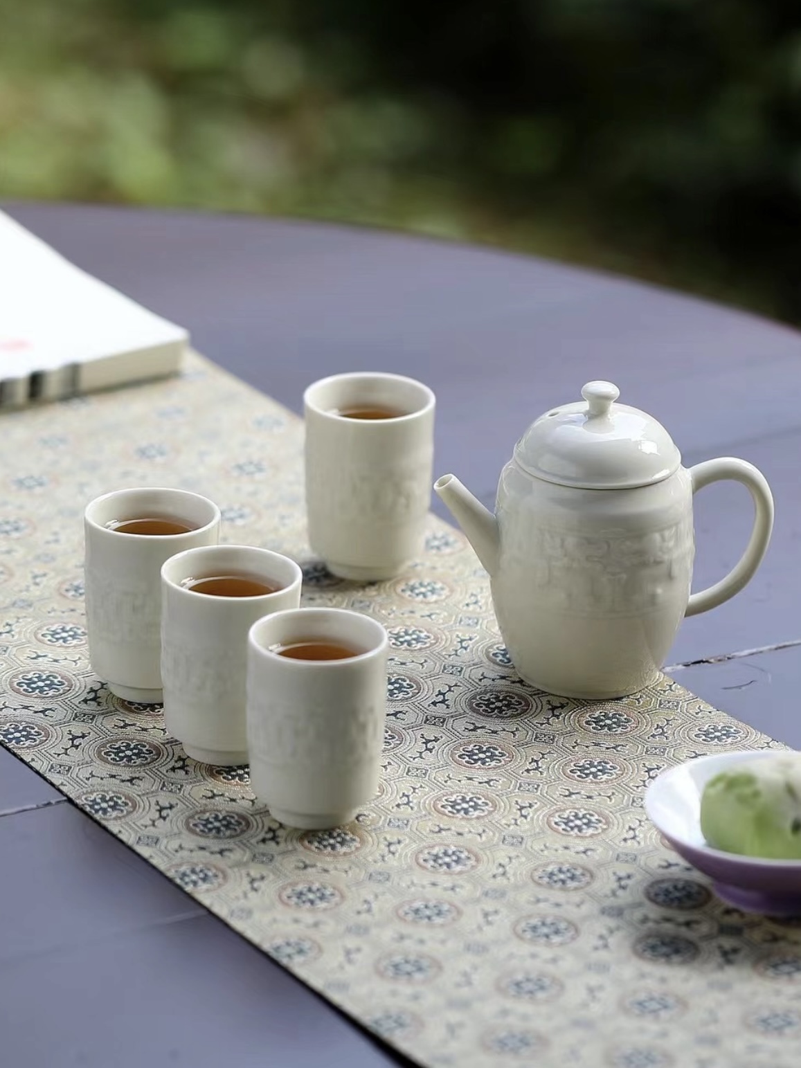 意叁仿宋定窑中式复古家用送礼陶瓷茶具盘龙嬉戏茶壶茶杯礼盒套组