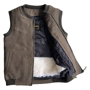 
Wool vest men's fur-in-one middle-aged and elderly winter genuine leather thickened old man's warm cotton waistcoat daddy vest