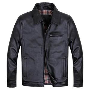 
2025 new high-end genuine leather leather jacket for men's head layer cowhide lapel jacket European and American casual short jacket