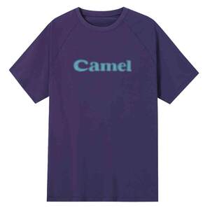 
[Original yarn sun protection] Camel outdoor quick-drying T-shirt for women in summer breathable sweat-absorbing elastic short-sleeved ice-sensing round neck T-shirt for men