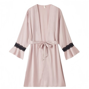 
Catman Sexy Suspender Nightgown Women's Silk Nightgown Spring and Autumn Style with Breast Pad Ice Silk Pure Desire Summer Two-piece Gift Box