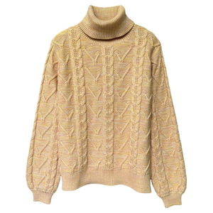 
Dongrunlian original thickened knitted cotton sweater for spring, autumn and winter wear outside and inside with women's turtleneck floral cotton sweater