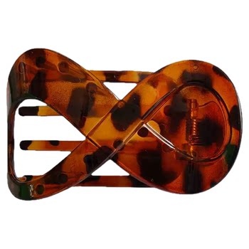 
Simple and versatile leopard print figure 8-shaped head back grab clip