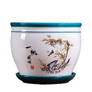 
Large flower pot ceramic with tray white large clearance creative green ivy spider plant simple succulent flower pot