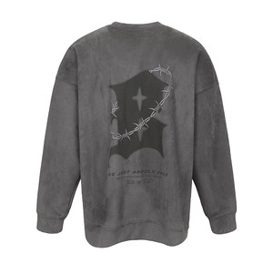 
BJHG reckless American sweatshirt men's winter round neck trendy brand suede couple casual heavy tops for women