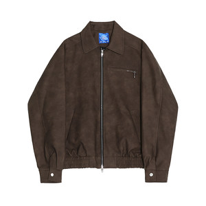 
MRCYC American retro short leather jacket for men in autumn loose lapel leather jacket Korean fashion handsome motorcycle suit