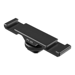 UURIG PT-2S short double-head cold boot bracket micro-single SLR camera hot shoe all metal expansion base vlog live photography universal accessories expansion microphone fill light
