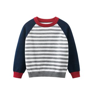 
Korean version of foreign trade children's clothing 2026 spring clothing boys' sweaters striped woolen pullover bottoming children's pure cotton sweater