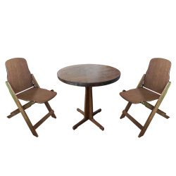 Shuangyu square solid wood veneer retro old coffee table