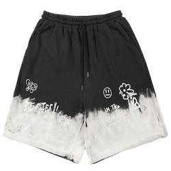 beast little devil tie-dye printed casual shorts