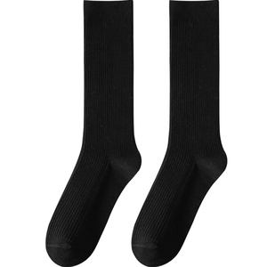 
Loafers, socks, women's mid-calf socks, autumn stockings, black pile socks with small leather shoes for calves in autumn and winter