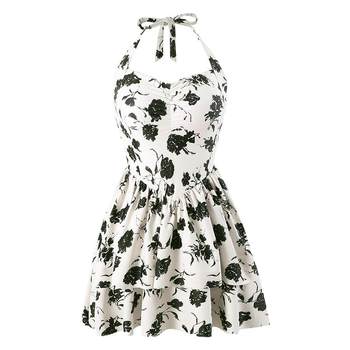 New Couple Swimsuit Women's One-piece Skirt Style Slightly Fat Covering