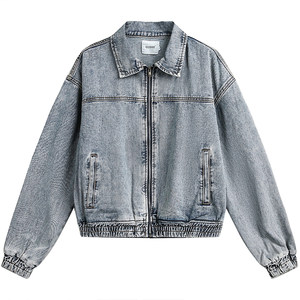 
Men's American retro heavy washing and old denim jacket men's spring and autumn trendy brand Detroit work jacket