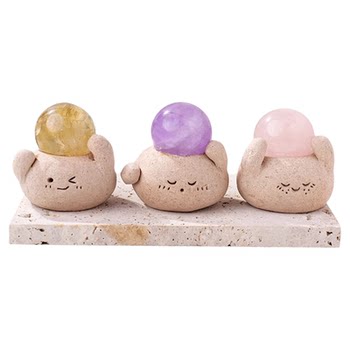 Natural crystal ball small bean ornament