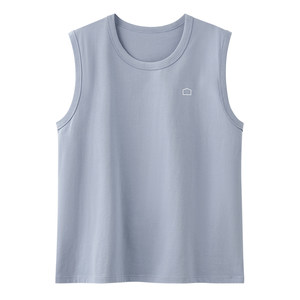 
Catman pure cotton vest men's large size 5XL 6XL wide shoulder sleeveless pajamas breathable home wear solid color T-shirt thin section