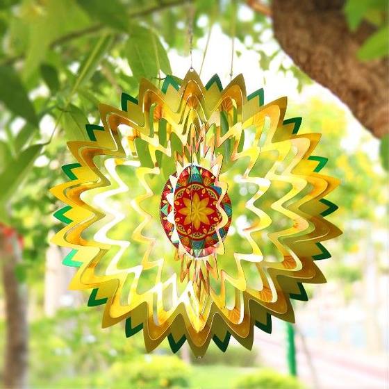 速发Wind Spinner Decoration Stainless Steel Decorative 3D Wi