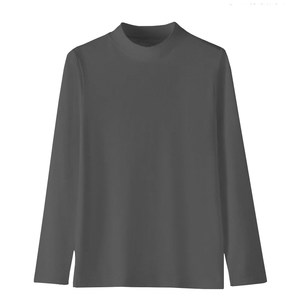 
Double-sided German velvet bottoming shirt for men with long sleeves, trendy and high-end tops, brushed hair thermal warm half-high collar t-shirt