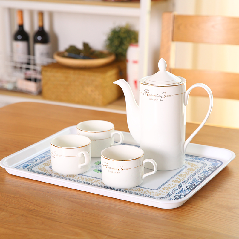 美时达欧式家居长方形果盘茶盘塑料托盘酒店快餐茶水盘餐具白色