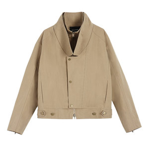 pusumede urban cool feeling fake two-piece short windbreaker jacket women's lapel loose zipper cardigan top