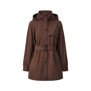 
GIOVANNI VALENTINO Women's Hooded Trench Coat Mid-Length Autumn Outdoor High-end Commuter Jacket