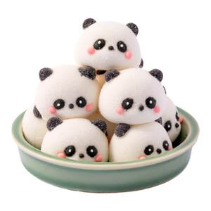 Panda head cotton candy cake decorative ornament Christmas New Year cute cartoon animal shape children baking