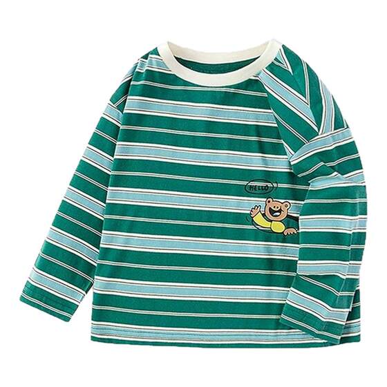 
Balabala boys long-sleeved T-shirt striped bottoming shirt children's pure cotton T-shirt top spring and autumn new children's clothing